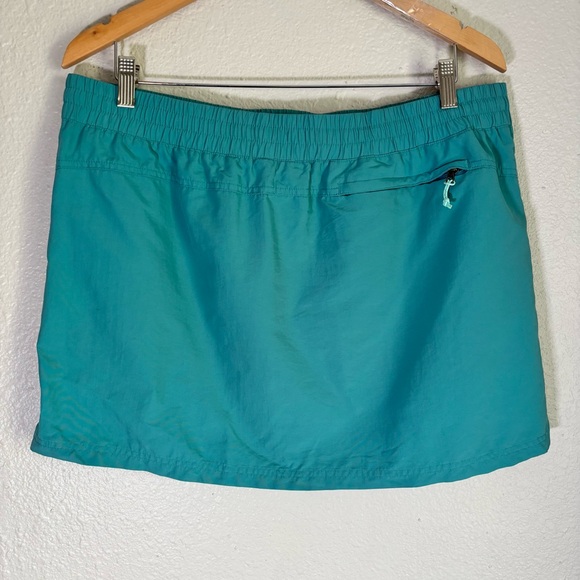 L.L. Bean Nylon Quick Dry Mini Skirt Green Teal Gorpcore Hiking Size Large - Picture 3 of 7